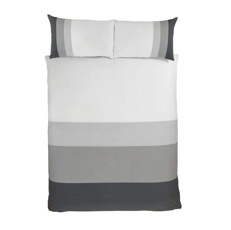 Sleepdown Colour Block Grey Duvet Set Double - DUVET COVERS - Beattys of Loughrea