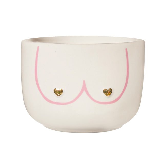 Large Girl Power Boobies White Planter - PLASTIC FLOWER POT - Beattys of Loughrea