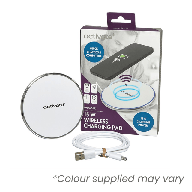 Activate 15W Qi Wireless Charging Pad - Assorted* - Beattys of Loughrea | www.beattys.ie