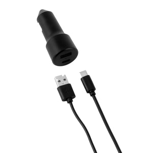 Intempo Car Charger – Dual Port Car Adapter, USB-A & USB Type-C Compatible - Beattys of Loughrea | www.beattys.ie