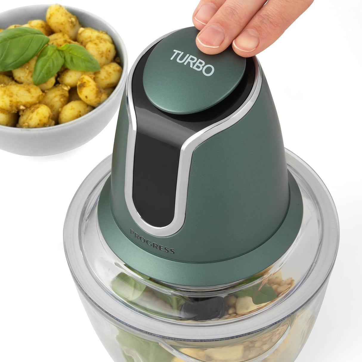 Progress Green Shimmer Glass Chopper - HAND BLENDERS CHOPPERS - Beattys of Loughrea