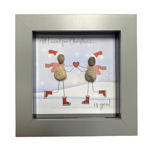 Mini Pebble Art All I want for Christmas... is you! - Grey - PICTURES, PAINTINGS - Beattys of Loughrea