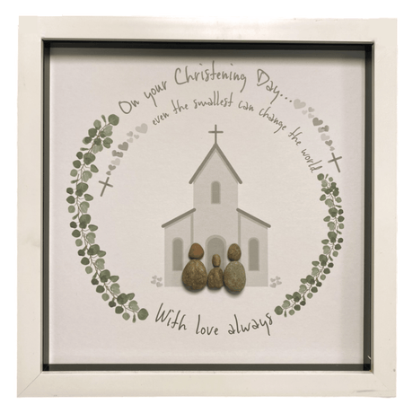 Large Pebble Art On your Christening Day... - White - ORNAMENTS - Beattys of Loughrea