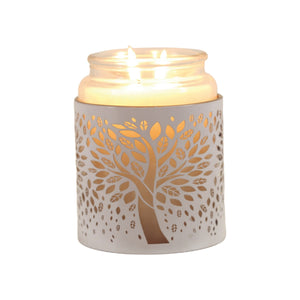 Tealight Wax Melter and Candle Holder - White Tree of Life 10.5cm - Beattys of Loughrea | www.beattys.ie