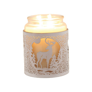 Tealight Wax Melter and Candle Holder - White Stag 10.5cm