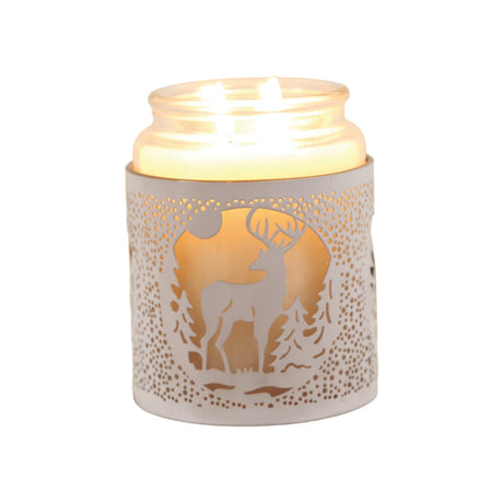 Tealight Wax Melter and Candle Holder - White Stag 10.5cm