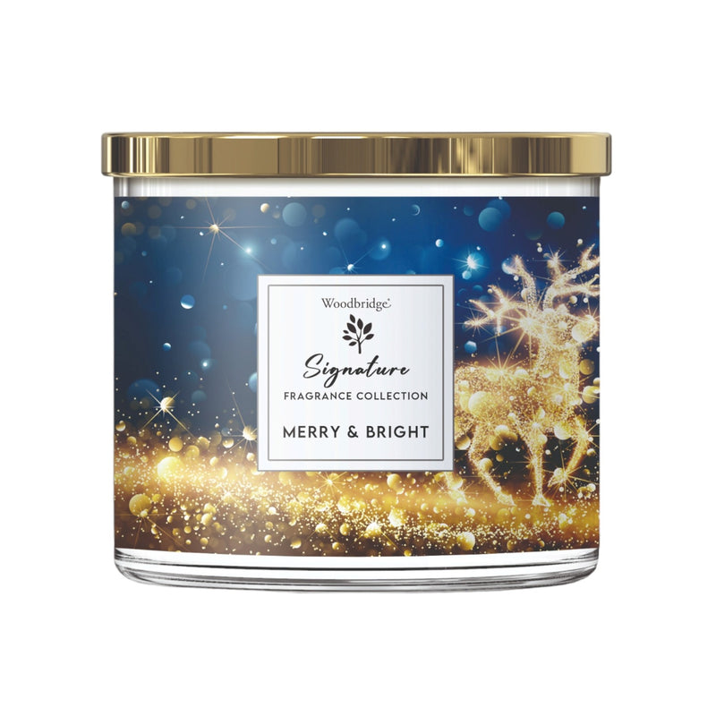 Merry & Bright Wax Tumbler Candle Jar by Woodbridge 410g - CANDLES - Beattys of Loughrea