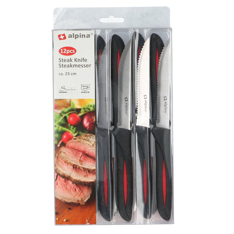 ALPINA Steak Knives 12pcs - CUTLERY/KNIFE SET/BLOCK - Beattys of Loughrea