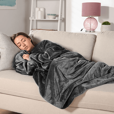 Carmen Heated Wearable Blanket 183x55cm Grey - ELEC BLANKET OVER - Beattys of Loughrea