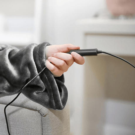 Carmen Heated Wearable Blanket 183x55cm Grey - ELEC BLANKET OVER - Beattys of Loughrea