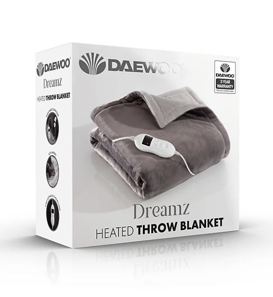 Daewoo Dreamz Heated Electric Throw Over Blanket 160 x 120cm
