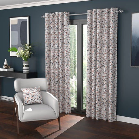 Lisbon 90" x 90” Polar Fleece Lined Eyelet Curtains Russet - CURTAINS - READY MADE - Beattys of Loughrea