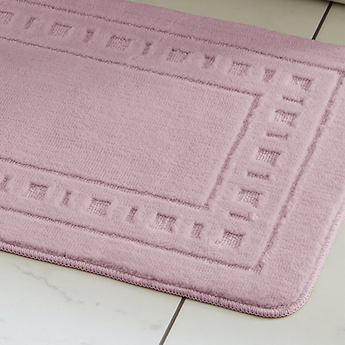 Catherine Lansfield Bathroom Armoni Bath Mat and Pedestal Set Pink - BATH MATS/SETS - Beattys of Loughrea