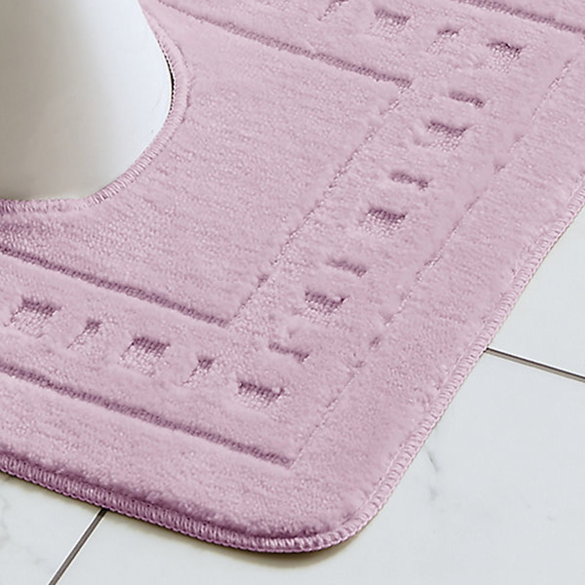 Catherine Lansfield Bathroom Armoni Bath Mat and Pedestal Set Pink - BATH MATS/SETS - Beattys of Loughrea