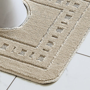 Catherine Lansfield Bathroom Armoni Bath Mat and Pedestal Set Natural - BATH MATS/SETS - Beattys of Loughrea