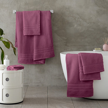 Catherine Lansfield Zero Twist Cotton Face Cloth Pair Raspberry - TOWELS FACECLOTHS - Beattys of Loughrea