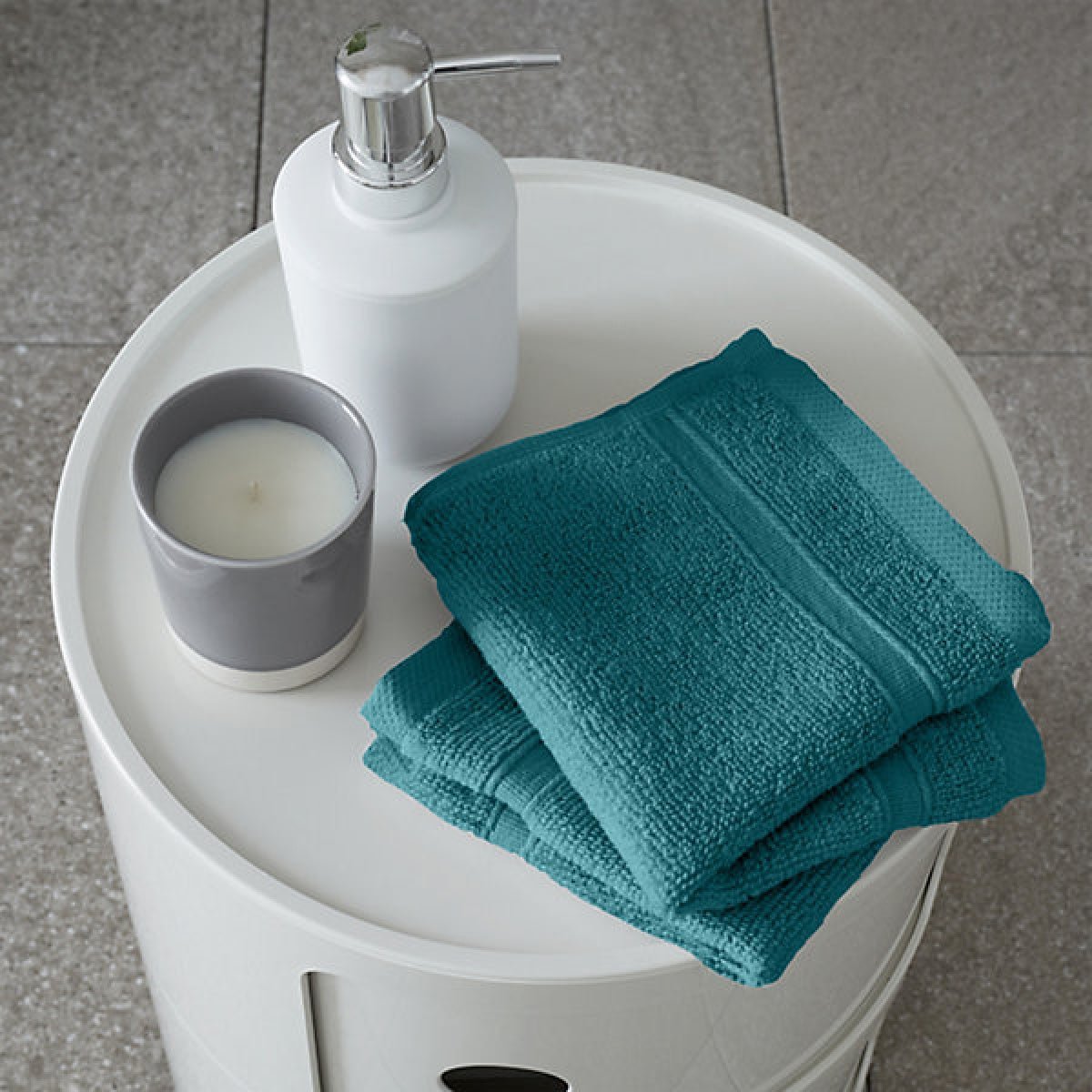 Catherine Lansfield Zero Twist Cotton Face Cloth Pair Teal Green - TOWELS FACECLOTHS - Beattys of Loughrea