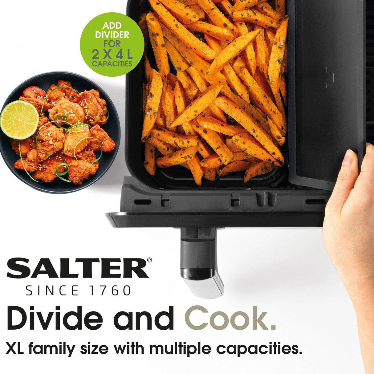 Salter Fuzion Dual Air Fryer - 8L - DEEP FAT FRYERS/ AIR FRYER - Beattys of Loughrea
