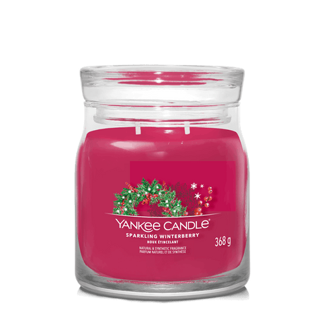 Sparkling Winterberry Signature Medium Jar Yankee Candle 368g - CANDLES - Beattys of Loughrea