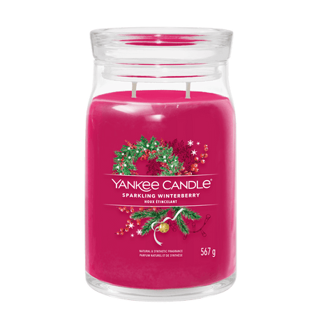 Sparkling Winterberry Signature Large Jar Yankee Candle 567g - CANDLES - Beattys of Loughrea