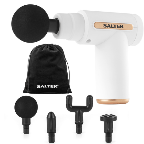 Salter Mini Electric Massage Gun - White - HEAT MASSAGERS - Beattys of Loughrea