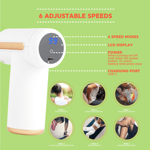 Salter Mini Electric Massage Gun - White - HEAT MASSAGERS - Beattys of Loughrea