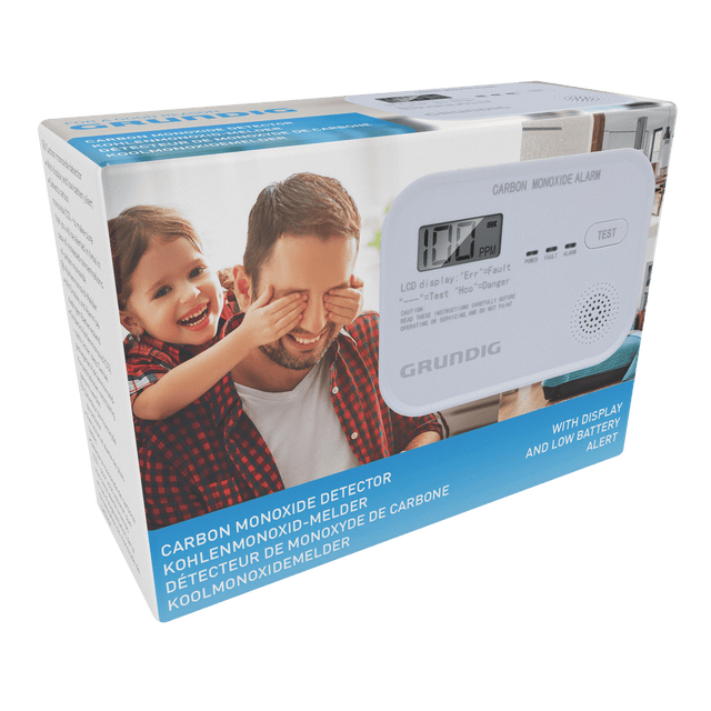 Grundig Carbon Monoxide Detector with LCD Screen – 10 Year Sensor - FIRE ALARM & PROTECTION - Beattys of Loughrea