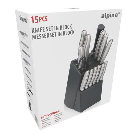 ALPINA 15 - Piece Knife Set in Block - CUTLERY/KNIFE SET/BLOCK - Beattys of Loughrea