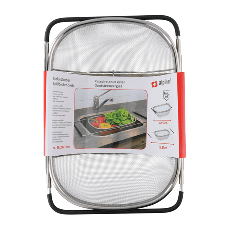 Alpina Sink Colander with Extendable Handles 34cm - KITCHEN HAND TOOLS - Beattys of Loughrea