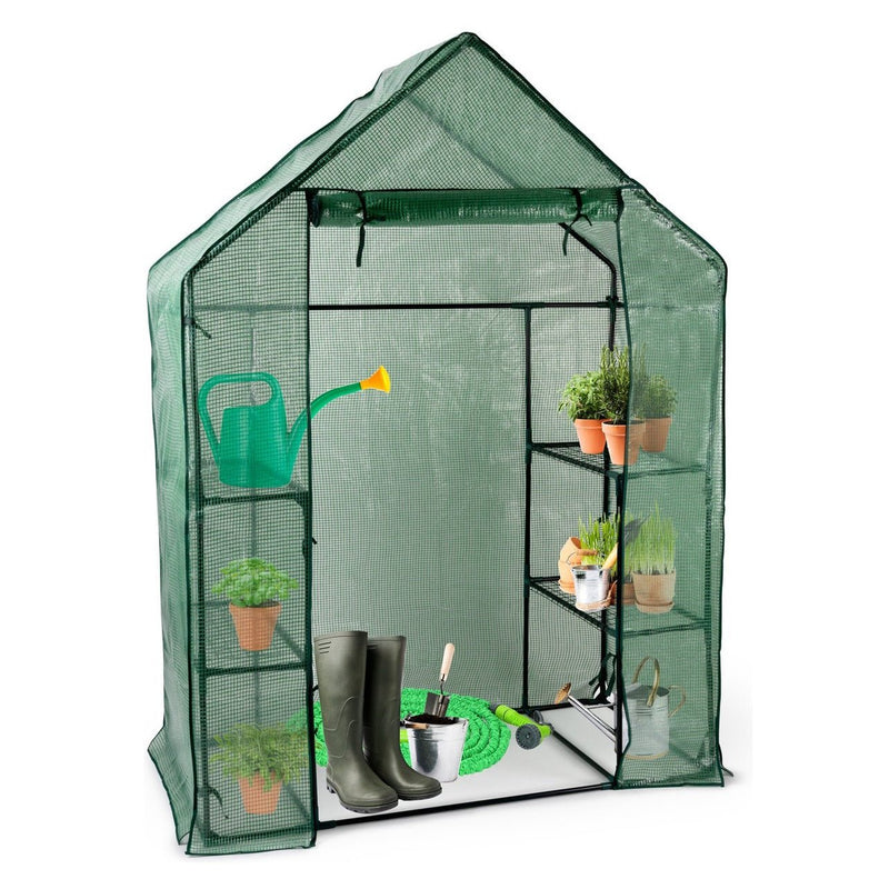 Kinzo 3 Level Garden Greenhouse with Metal Frame 143 x 73 x 195cm - GREENHOUSE & ACCESSORIES - Beattys of Loughrea