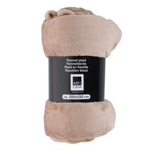 ARTICASA Fleece Throw 200 x 150cm Beige
