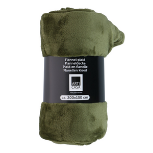 ARTICASA Fleece Throw 200 x 150cm Dark Green