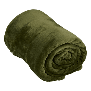 ARTICASA Fleece Throw 200 x 150cm Dark Green - THROWS/BLANKETS - Beattys of Loughrea