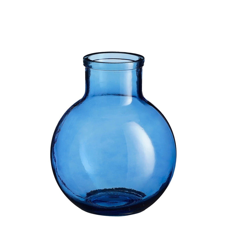 Olly Vase Recycled Glass Blue 31 x 24cm