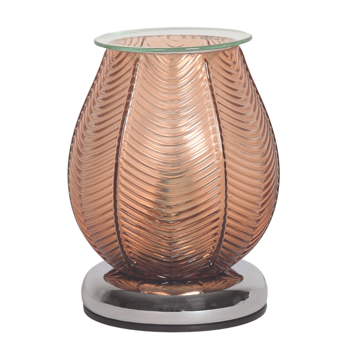 Electric Wax Melter Touch - Ribbed Amber Lustre 18cm