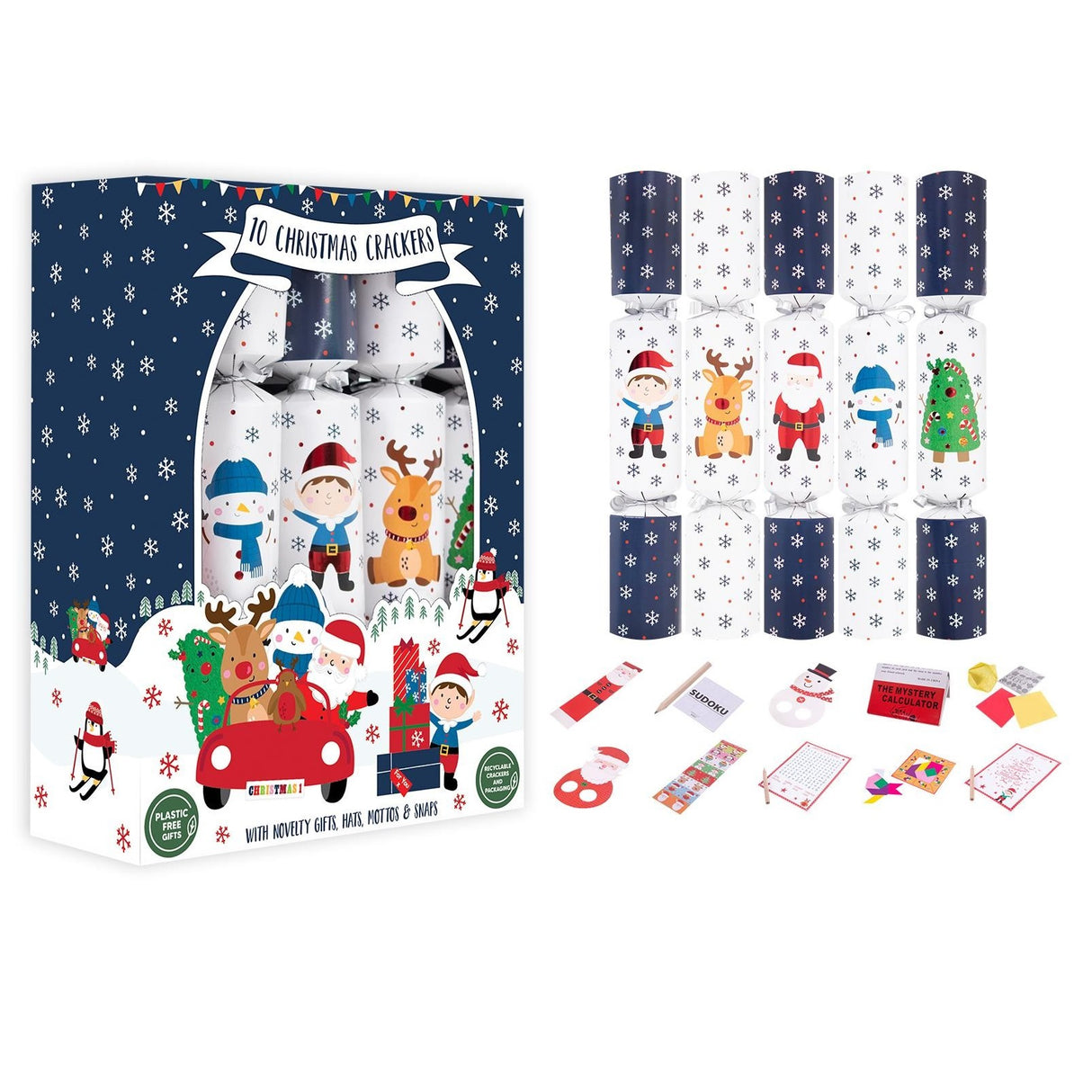 Box of 10 Family Santa & Friends 12" Crackers