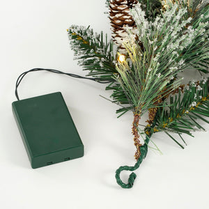 Vandans Garland 30 LED Green Frosted 100 Tips Battery Operated 180 x 20cm - XMAS GARLANDS - Beattys of Loughrea