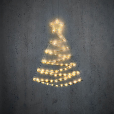 Christmas Tree Silver Classic White 80led IP44 - w78xh110cm - XMAS TREE PRELIT & POPUP - Beattys of Loughrea