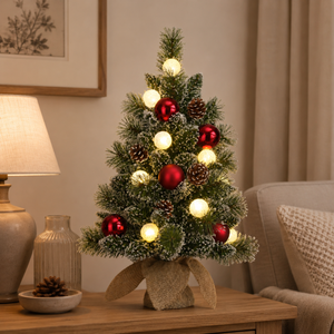 Sapin de Noël artificiel Kaprun avec pied en toile de jute 60 cm (2 ft)