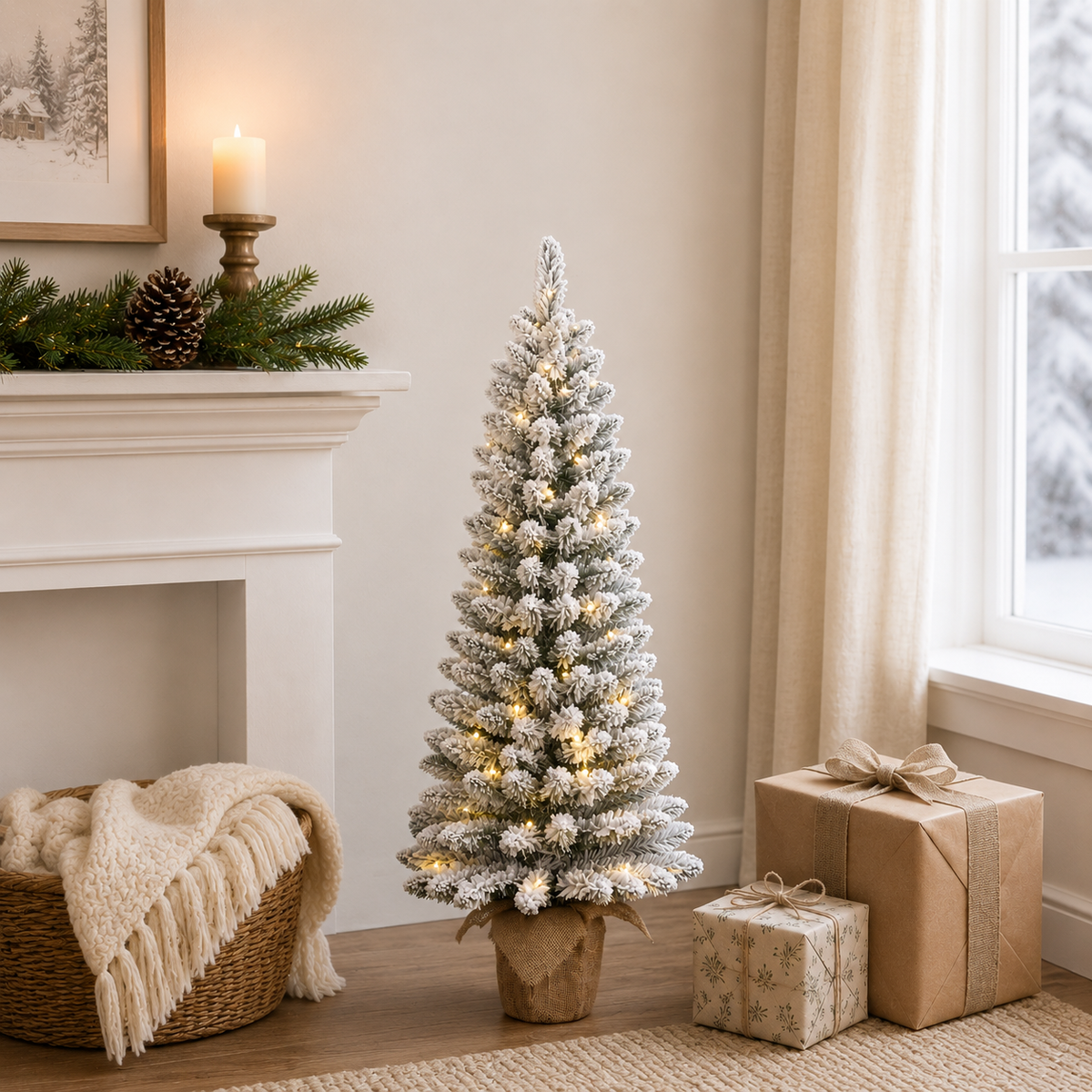 Gerlos Künstlicher Weihnachtsbaum mit 60 LED, batteriebetrieben mit Timer, 120 cm (4 Fuß)