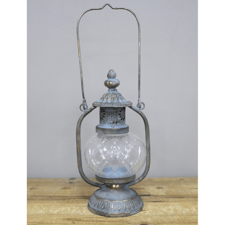 Grey Lantern with Handle 41cm (Candle not incl.) - CANDLE HOLDERS / Lanterns - Beattys of Loughrea