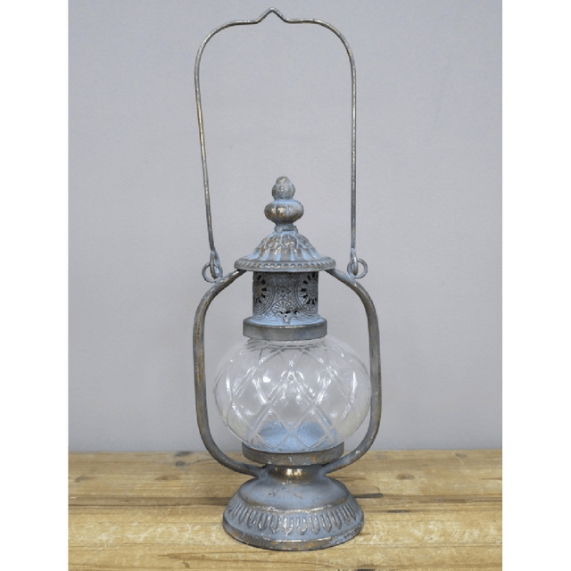 Grey Lantern with Handle 41cm (Candle not incl.) - CANDLE HOLDERS / Lanterns - Beattys of Loughrea