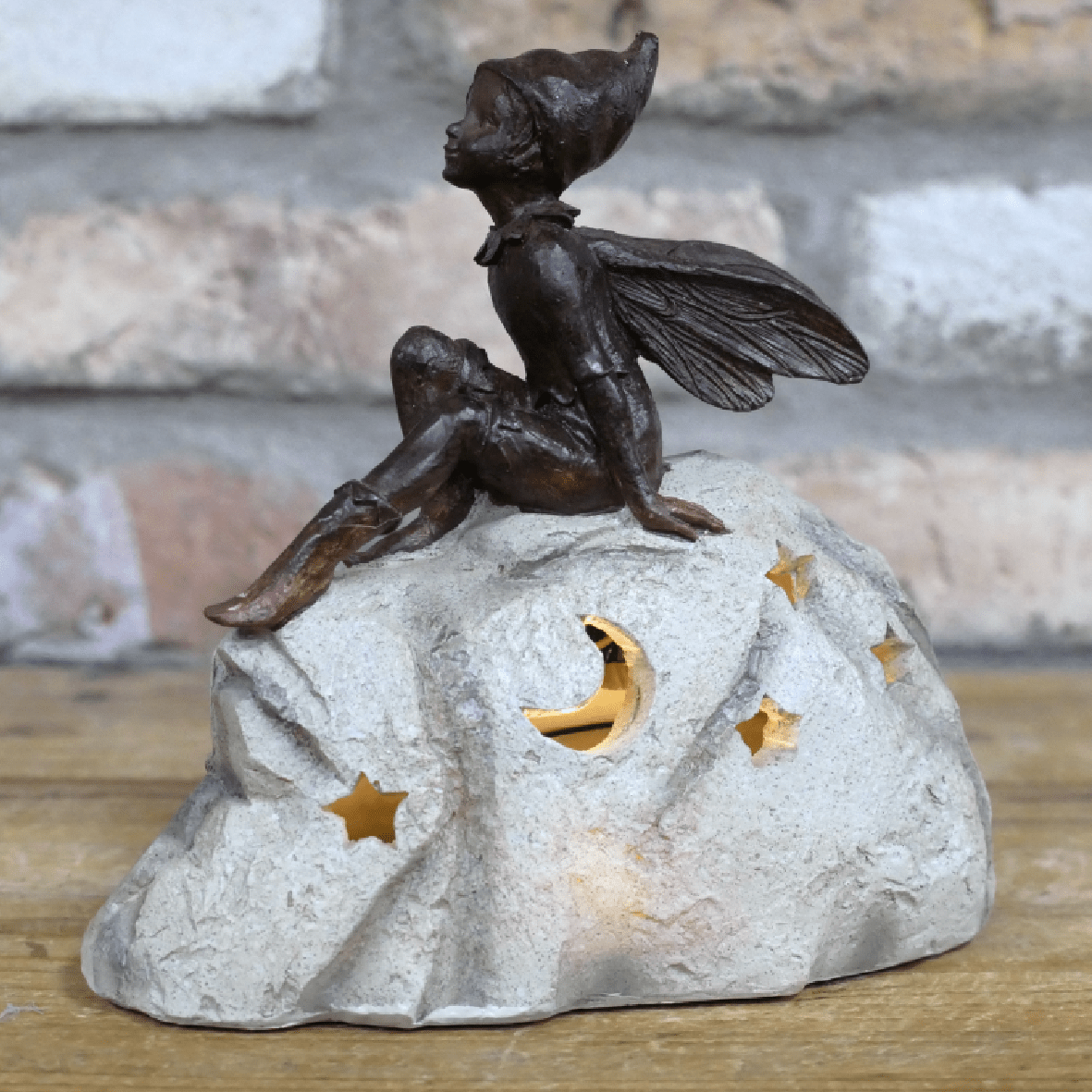 Solar Powered Fairy On Stone 16cm - GARDEN ORNAMENTS INCL SOLAR - Beattys of Loughrea