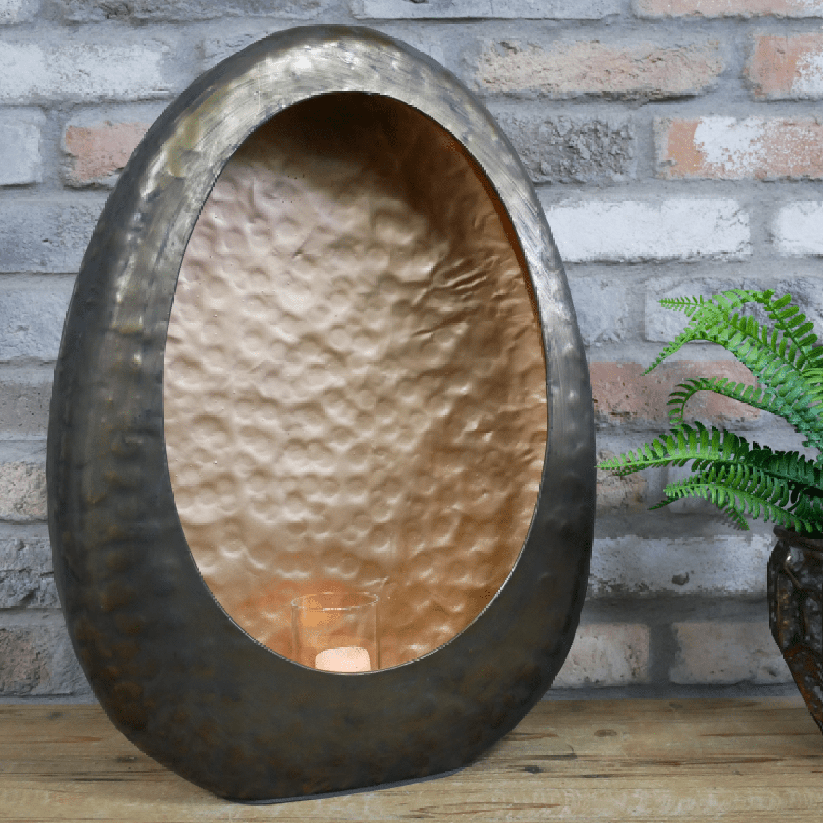 Large Metal Candle Lantern 50cm (Candle not incl.) - CANDLE HOLDERS / Lanterns - Beattys of Loughrea