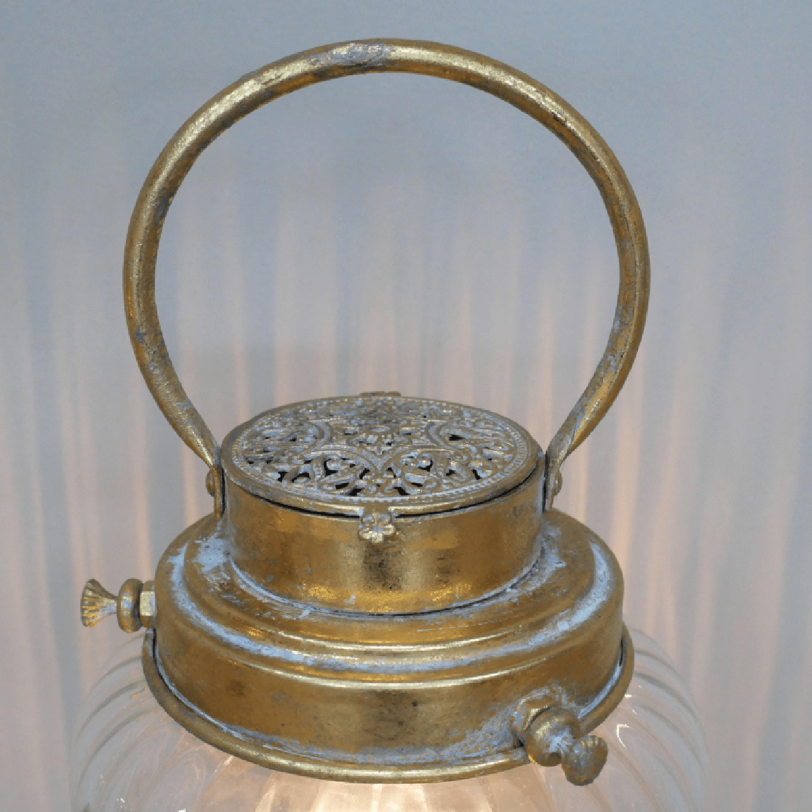 Glass Battery Operated Lantern 32cm - CANDLE HOLDERS / Lanterns - Beattys of Loughrea