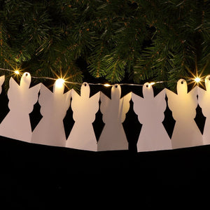 Noma DIY Paper String Light - White Angel With Warm White Leds - XMAS BATTERY OPERATED LIGHTS - Beattys of Loughrea