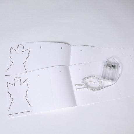 Noma DIY Paper String Light - White Angel With Warm White Leds - XMAS BATTERY OPERATED LIGHTS - Beattys of Loughrea
