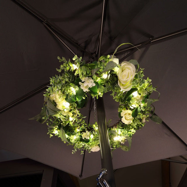 Noma Floral Wreath With Warm White Led's - XMAS WREATHS - Beattys of Loughrea