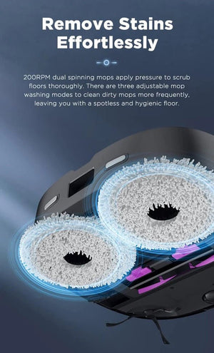 Midea V12 Robot Vacuum Cleaner and Mop Auto-Clean Station Black - ROBOT VACUUM CLEANER - Beattys of Loughrea