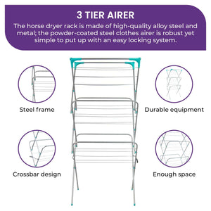 Highlands 3 Tier Clothes Airer - CLEANING CLOTHES AIRER - Beattys of Loughrea